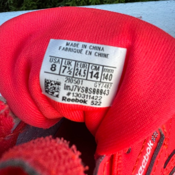 Reebok Classic Freestyle Kids Bright Redish / pink Hi-tops size 8 toddler - Picture 8 of 8